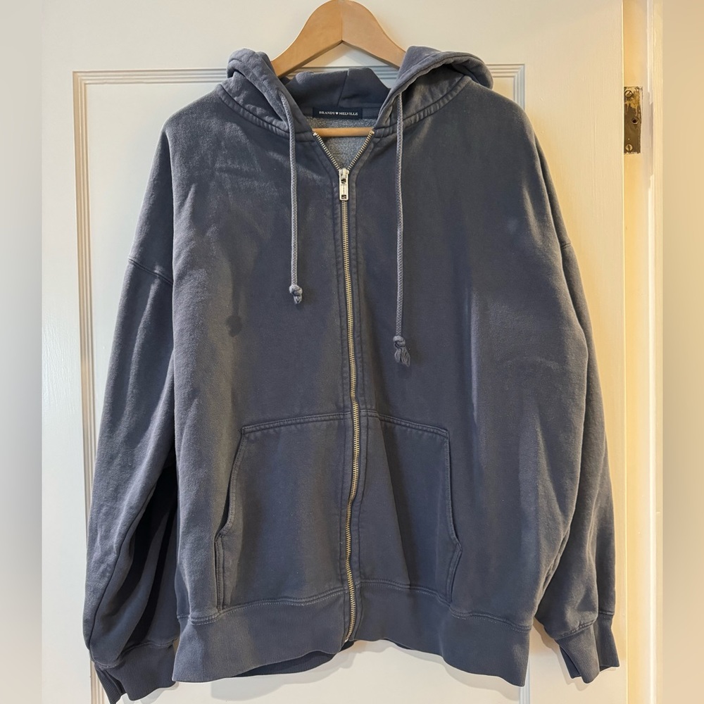 Brandy Melville Christy Hoodie faded Navy color